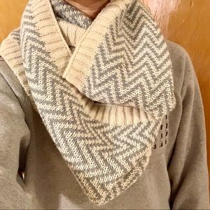 Chevron infinity scarf in perfect neutral tones
